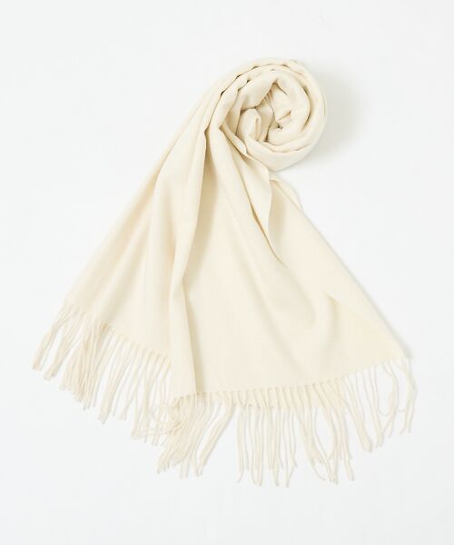 ABAHOUSE / アバハウス マフラー・ショール・スヌード・ストール | カシミヤ100％ 大判 ベーシック マフラー 60×160（アイボリー）