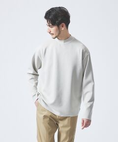 【ダブルフェイス】ソフトタッチ モックネック ロングスリーブ Tシャツ