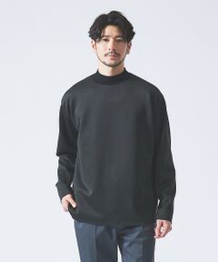 【ダブルフェイス】ソフトタッチ モックネック ロングスリーブ Tシャツ