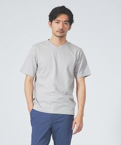 【マイクロ鹿の子】シルケット Vネック Tシャツ