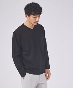 ポンチ Vネック 長袖 Tシャツ