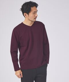 ポンチ Vネック 長袖 Tシャツ