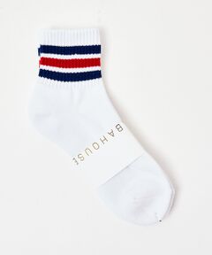 ABAHOUSE / アバハウス ソックス | 【クォーター丈】ライン リブソックス