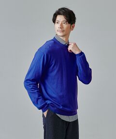 【シルクの様な光沢】カシミヤ　モックネック　ニット