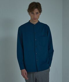 ABAHOUSE / アバハウス シャツ・ブラウス | 【変形襟】定番/シャンブレーツイル カラーレス シャツ / バンドカラーシャツ