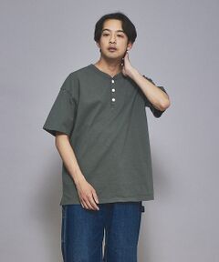 【グッドウェア】USAコットン ヘンリーネック ショートスリーブ Tシャツ