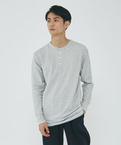 ABAHOUSE / アバハウス Tシャツ | 【JEMORGAN/ジェーイーモーガン】ワッフル ヘンリーネック ロングスリーブ