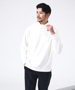 【フロントスリット】タートルネック 長袖Tシャツ