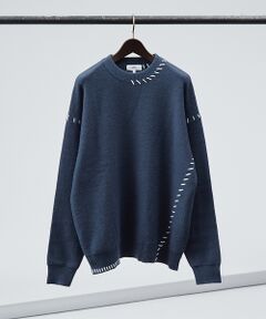 ABAHOUSE / アバハウス ニット・セーター | 【AH ABAHOUSE】ハンドステッチ プルオーバー ニット