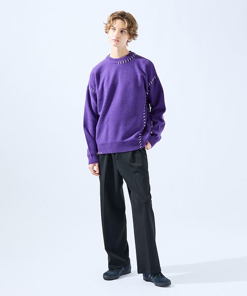 ABAHOUSE / アバハウス ニット・セーター | 【AH ABAHOUSE】ハンドステッチ プルオーバー ニット | 詳細16