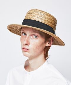 【RUBEN/ルーベン】NATURAL BOWTER HAT/カンカン帽