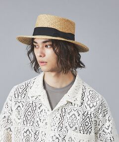 【RUBEN/ルーベン】NATURAL BOWTER HAT/カンカン帽