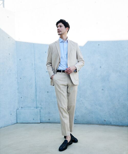 ABAHOUSE / アバハウス スラックス・ドレスパンツ | 【セットアップ対応】ソロストレッチ リネン テーパード パンツ / スラックス | 詳細5