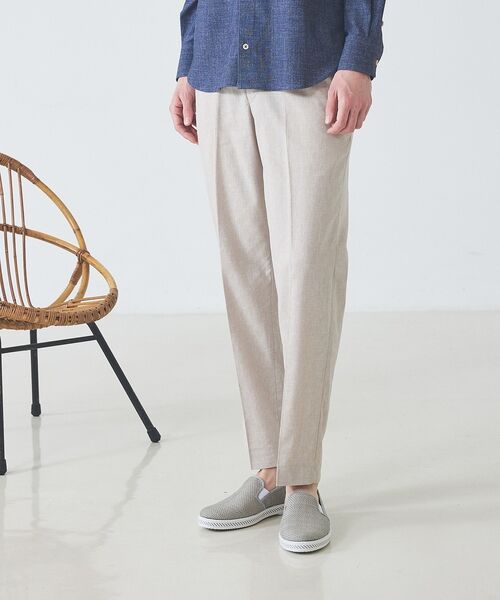 ABAHOUSE / アバハウス スラックス・ドレスパンツ | 【セットアップ対応】ソロストレッチ リネン テーパード パンツ / スラックス | 詳細6