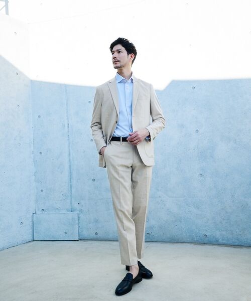 ABAHOUSE / アバハウス スラックス・ドレスパンツ | 【セットアップ対応】ソロストレッチ リネン テーパード パンツ / スラックス | 詳細8