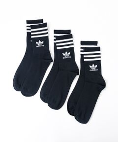 【adidas】ミッドカット クルーソックス 3足組