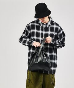 【YArKA/ヤーカ】real leather drawstring tote