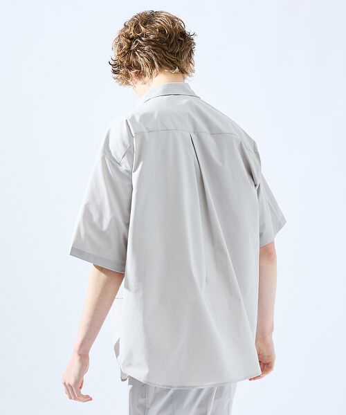ABAHOUSE / アバハウス シャツ・ブラウス | 【AH ABAHOUSE / セットアップ対応】撥水 ストレッチ 半袖シャツ(ライトグレー)