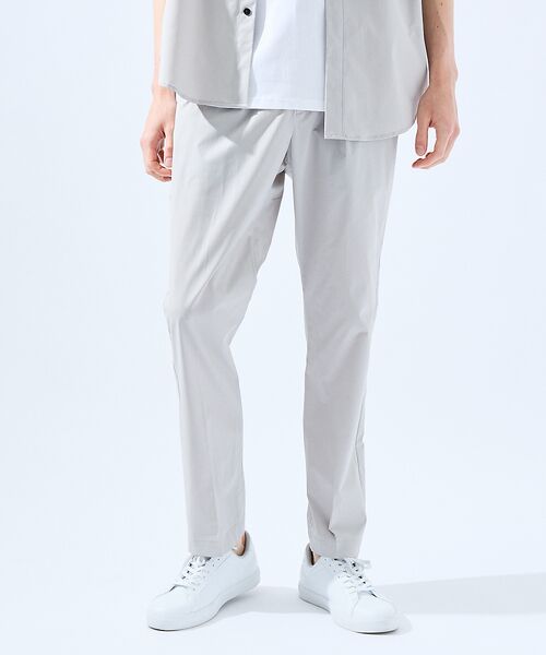 ABAHOUSE / アバハウス スラックス・ドレスパンツ | 【AH ABAHOUSE / セットアップ対応】撥水 ストレッチ タックスラック(ライトグレー)