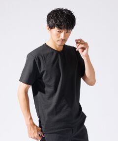 【チェック柄】ジャガード Vネック 半袖 Tシャツ