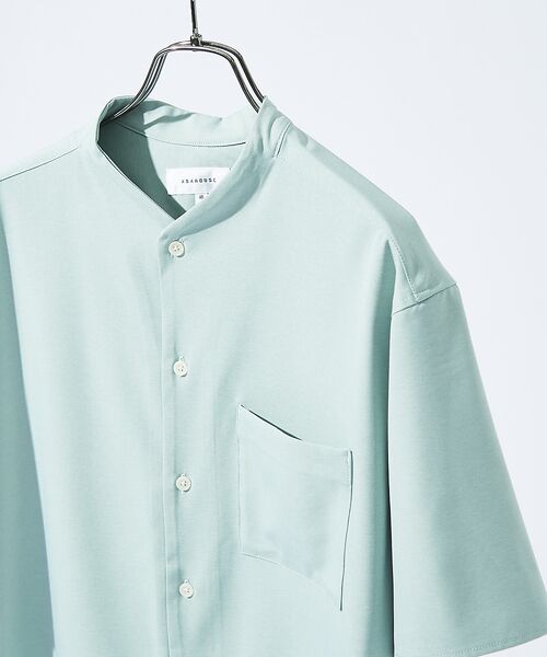 ABAHOUSE / アバハウス シャツ・ブラウス | 【変形襟】トロミシャンブレー カラーレス 半袖シャツ / バンドカラー | 詳細30