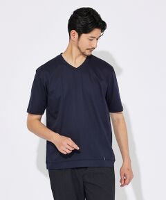 【コットンシルケット】ポンチ Vネック Tシャツ