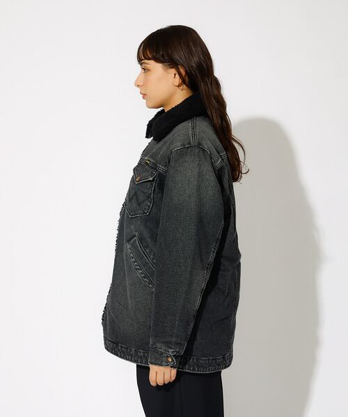 ABAHOUSE / アバハウス Gジャン・デニムジャケット | Wrangler/ラングラー BLACK Denim Boa Coat/オーバー | 詳細5