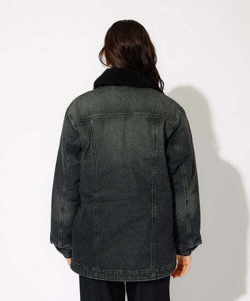 ABAHOUSE / アバハウス Gジャン・デニムジャケット | Wrangler/ラングラー BLACK Denim Boa Coat/オーバー | 詳細6