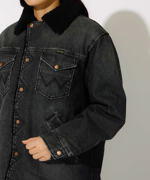 ABAHOUSE / アバハウス Gジャン・デニムジャケット | Wrangler/ラングラー BLACK Denim Boa Coat/オーバー | 詳細8