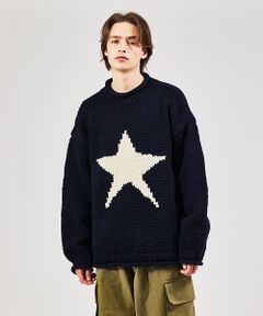 【THRIFTY LOOK/スリフティールック】STAR HAND KNIT R