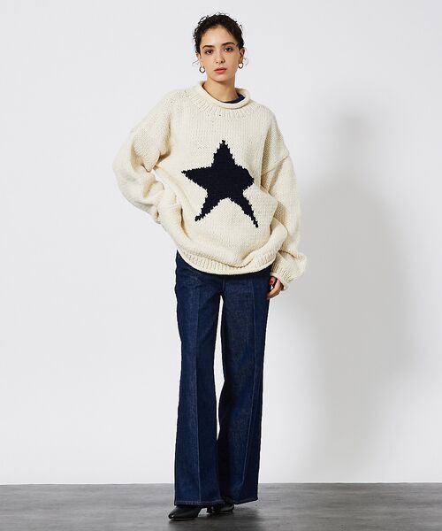 ABAHOUSE / アバハウス ニット・セーター | 【THRIFTY LOOK/スリフティールック】STAR HAND KNIT R | 詳細1