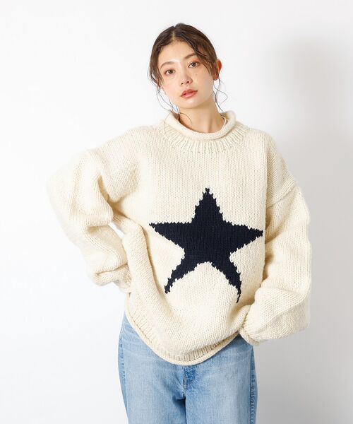 ABAHOUSE / アバハウス ニット・セーター | 【THRIFTY LOOK/スリフティールック】STAR HAND KNIT R | 詳細2