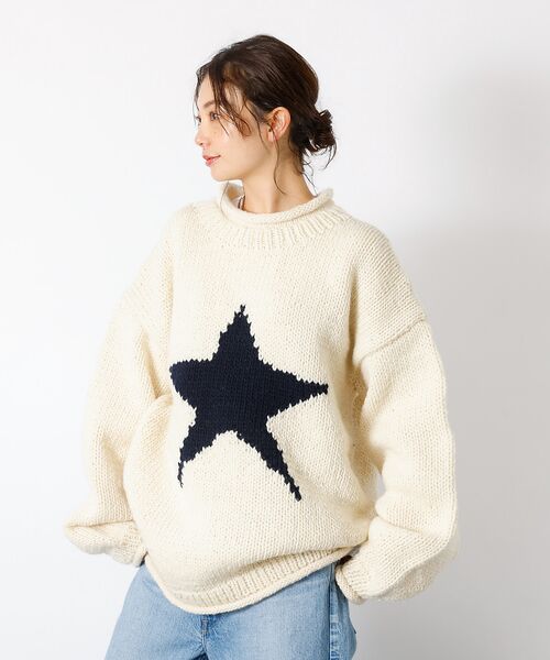 ABAHOUSE / アバハウス ニット・セーター | 【THRIFTY LOOK/スリフティールック】STAR HAND KNIT R | 詳細3