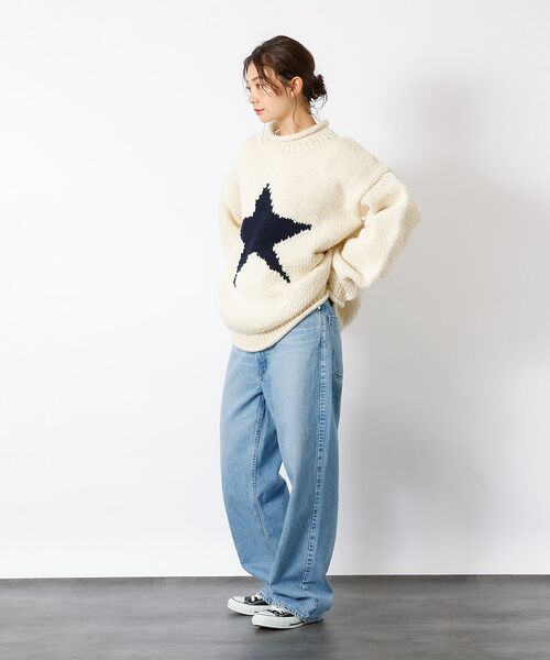 ABAHOUSE / アバハウス ニット・セーター | 【THRIFTY LOOK/スリフティールック】STAR HAND KNIT R | 詳細5