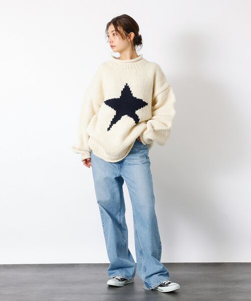 ABAHOUSE / アバハウス ニット・セーター | 【THRIFTY LOOK/スリフティールック】STAR HAND KNIT R | 詳細6