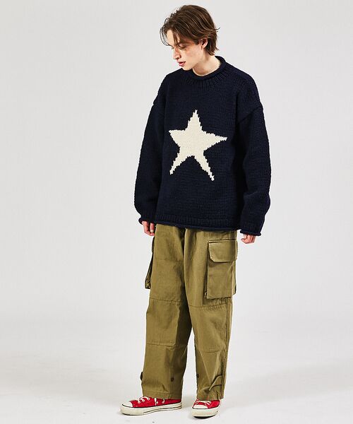 ABAHOUSE / アバハウス ニット・セーター | 【THRIFTY LOOK/スリフティールック】STAR HAND KNIT R | 詳細12