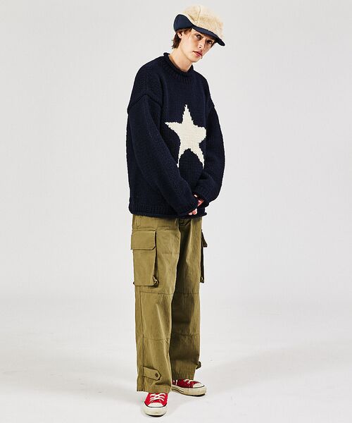 ABAHOUSE / アバハウス ニット・セーター | 【THRIFTY LOOK/スリフティールック】STAR HAND KNIT R | 詳細13