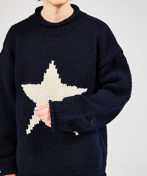 ABAHOUSE / アバハウス ニット・セーター | 【THRIFTY LOOK/スリフティールック】STAR HAND KNIT R | 詳細17