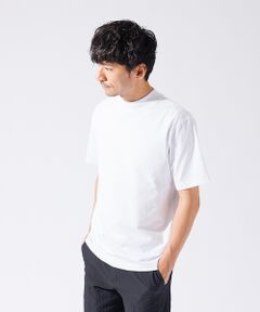 【接触冷感】シルケット天竺 モックネック 半袖Tシャツ