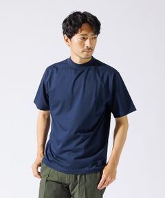 【接触冷感】シルケット天竺 モックネック 半袖Tシャツ