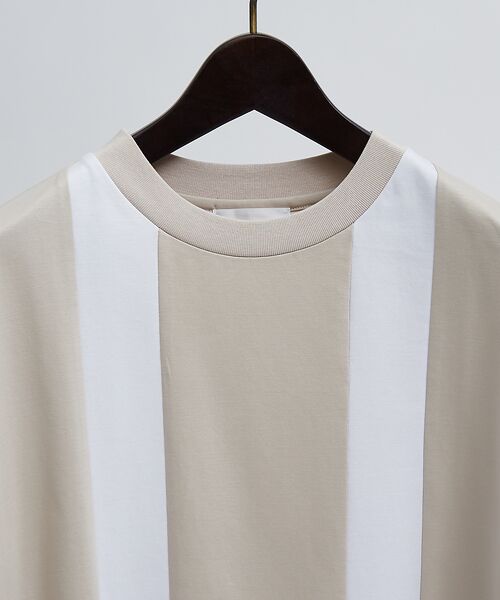 ABAHOUSE / アバハウス Tシャツ | パネルストライプ Tシャツ | 詳細4