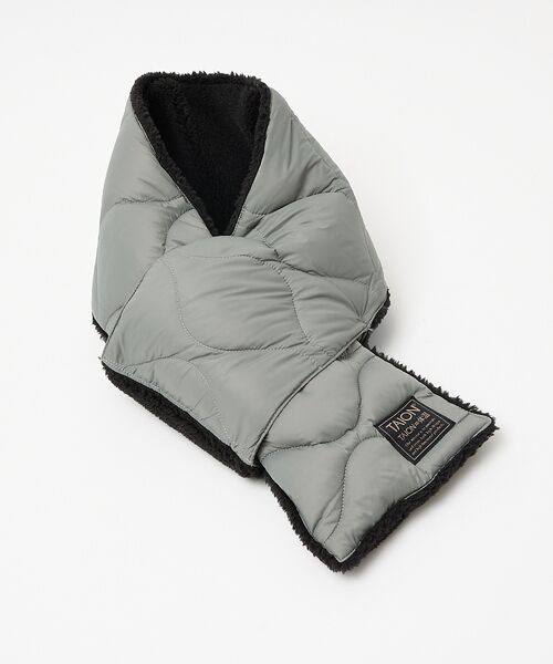 ABAHOUSE / アバハウス マフラー・ショール・スヌード・ストール | 【WEB限定】TAION/タイオン リバーシブル ダウンマフラー-ソフトシェルR | 詳細4