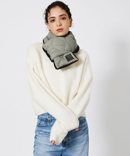 ABAHOUSE / アバハウス マフラー・ショール・スヌード・ストール | 【WEB限定】TAION/タイオン リバーシブル ダウンマフラー-ソフトシェルR | 詳細5