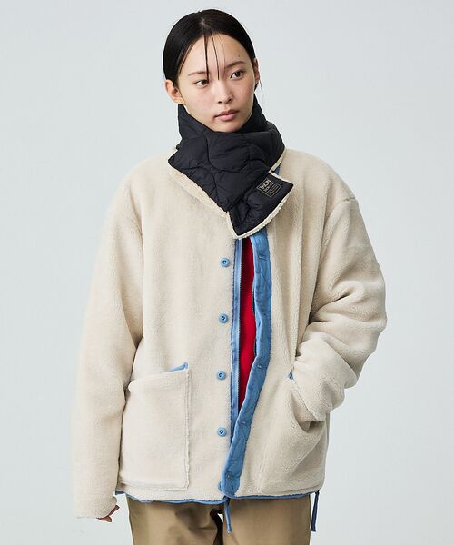 ABAHOUSE / アバハウス マフラー・ショール・スヌード・ストール | 【WEB限定】TAION/タイオン リバーシブル ダウンマフラー-ソフトシェルR | 詳細29