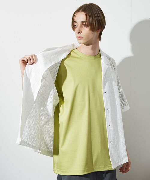 ABAHOUSE / アバハウス シャツ・ブラウス | 【ジオメトリック柄】 ストレッチ シアーシャツ/レースシャツ | 詳細5