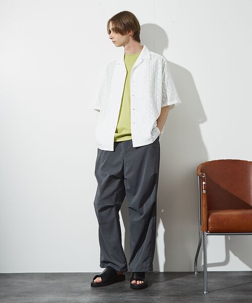 ABAHOUSE / アバハウス シャツ・ブラウス | 【ジオメトリック柄】 ストレッチ シアーシャツ/レースシャツ | 詳細6