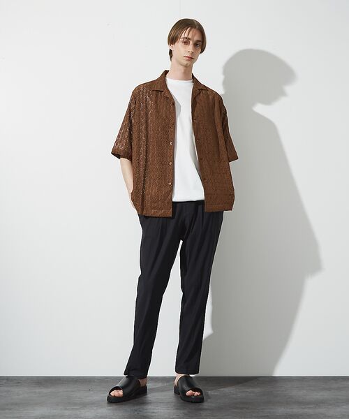 ABAHOUSE / アバハウス シャツ・ブラウス | 【ジオメトリック柄】 ストレッチ シアーシャツ/レースシャツ | 詳細13