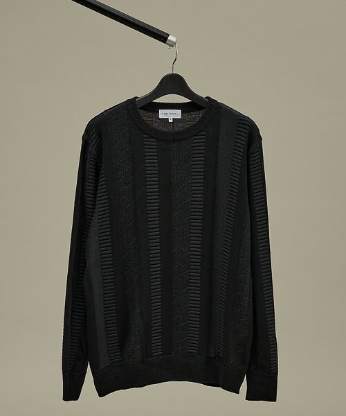 ABAHOUSE / アバハウス ニット・セーター | ジオメトリック ストライプ プルオーバーニット | 詳細16