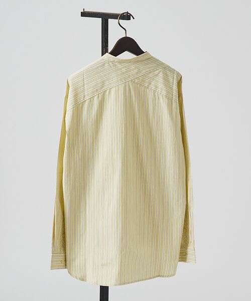 ABAHOUSE / アバハウス シャツ・ブラウス | 【バイアスヨーク】ストライプ バンドカラーシャツ / オーバーサイズ | 詳細4