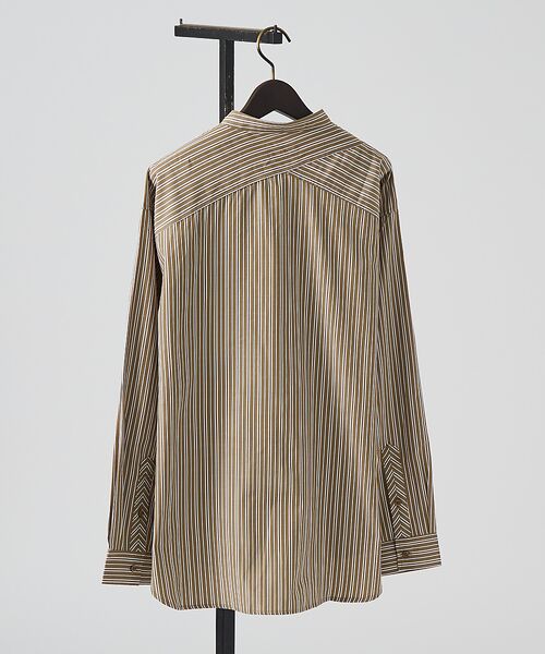 ABAHOUSE / アバハウス シャツ・ブラウス | 【バイアスヨーク】ストライプ バンドカラーシャツ / オーバーサイズ | 詳細30